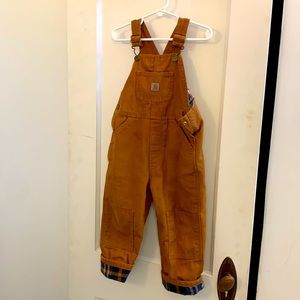 Boys 3T lined Carhartt bibs